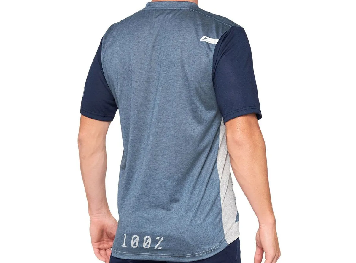 100% Airmatic Short Sleeve MTB Jersey - Steel Blue-Gray - 2021