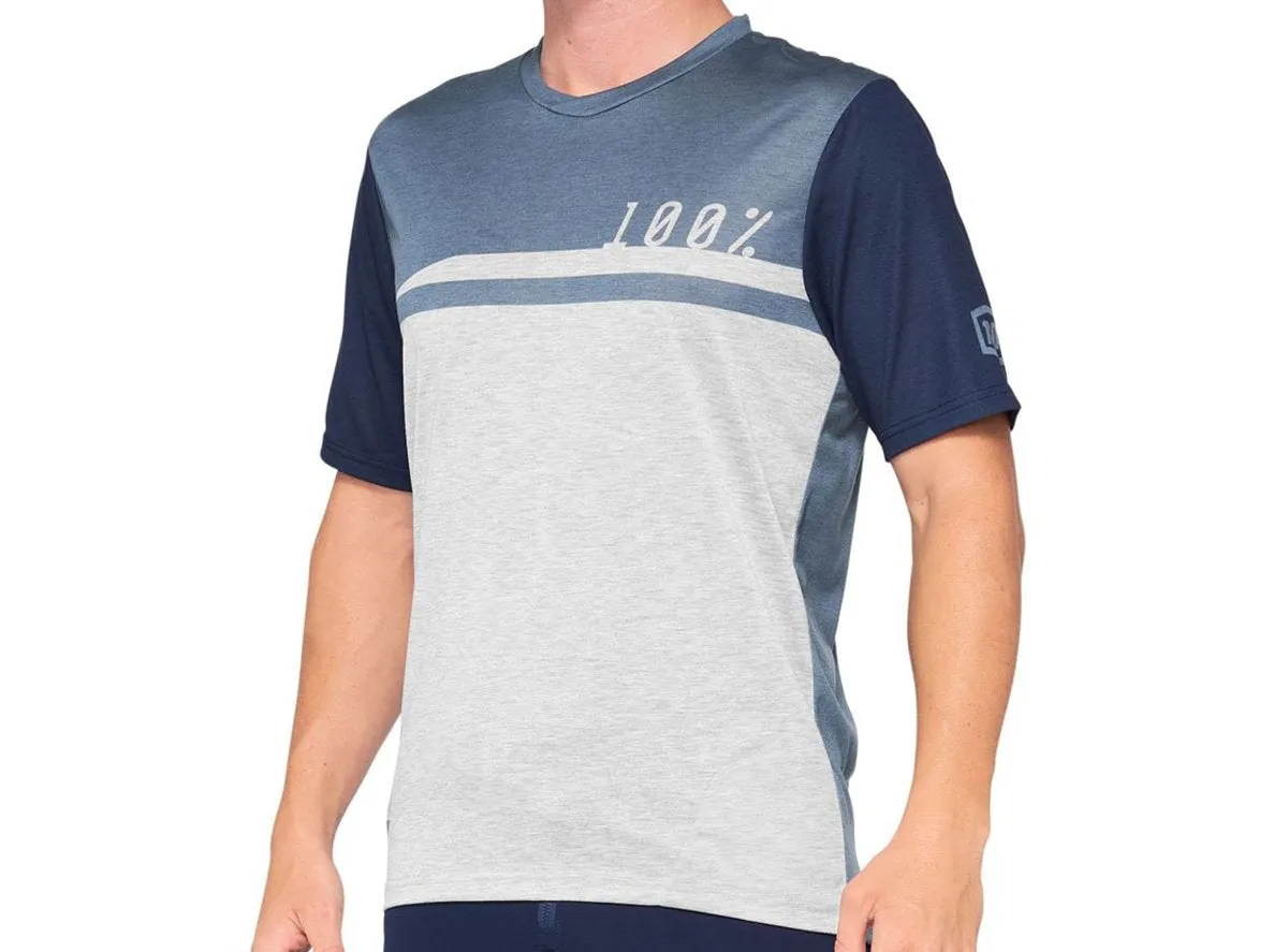 100% Airmatic Short Sleeve MTB Jersey - Steel Blue-Gray - 2021