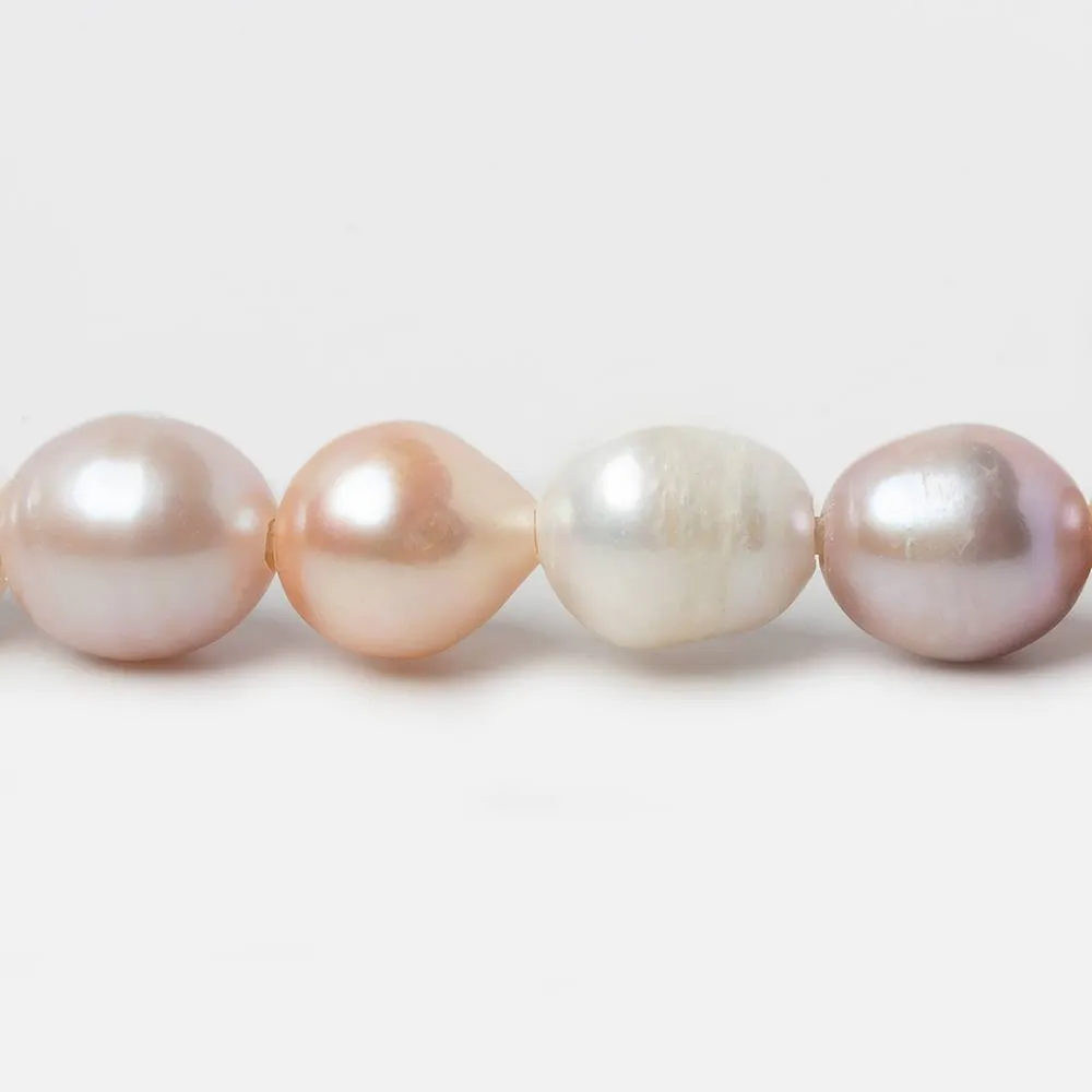 10x11-10x13mm Tri Color Baroque Large Hole Freshwater Pearls 8 inch 16 pieces