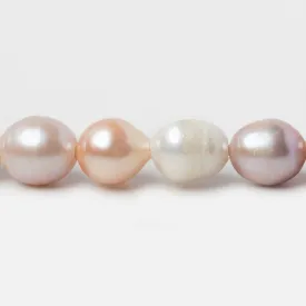 10x11-10x13mm Tri Color Baroque Large Hole Freshwater Pearls 8 inch 16 pieces