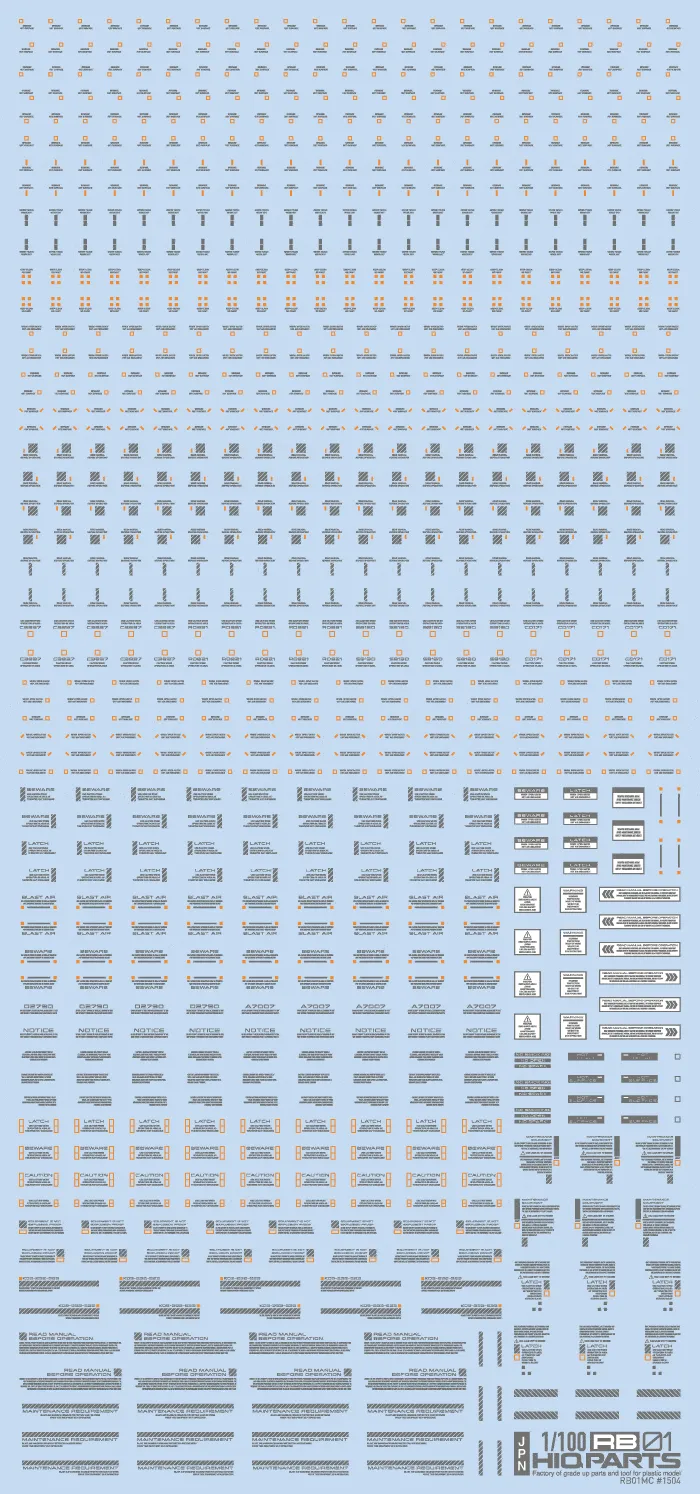 1/100 RB01 Caution Decal Gray & Orange(1pc)