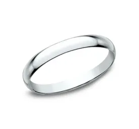 14k White Gold Polished Wedding Band- 2mm