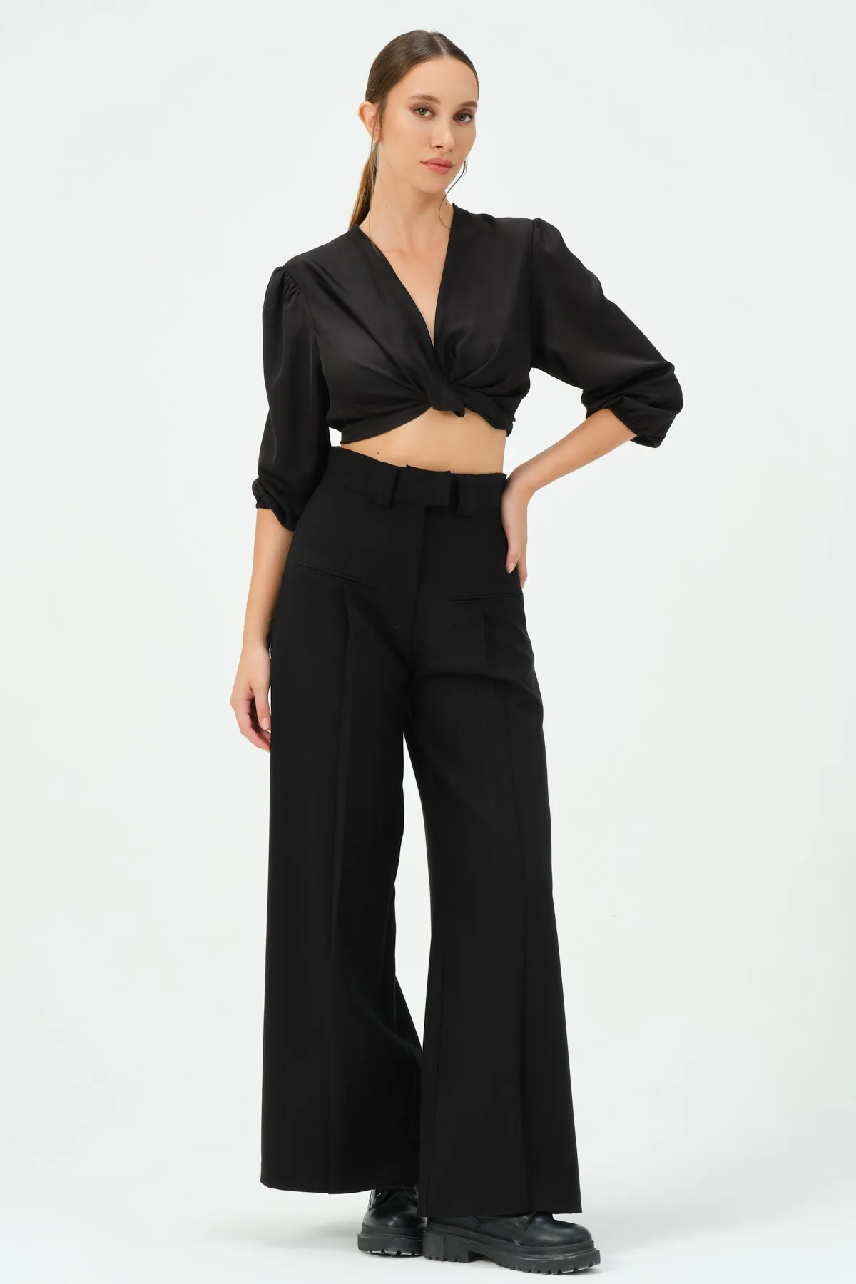 165-Alexe Wide Leg Pants Black