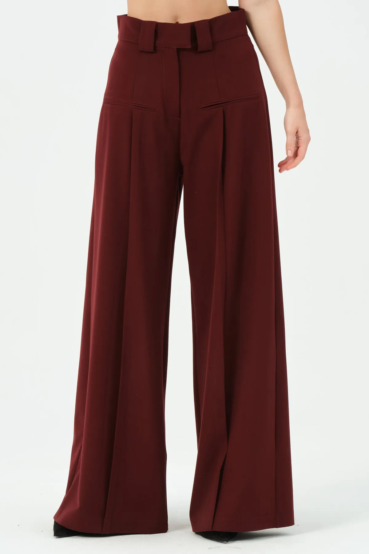 165-Alexe Wide Leg Pants Bordeaux