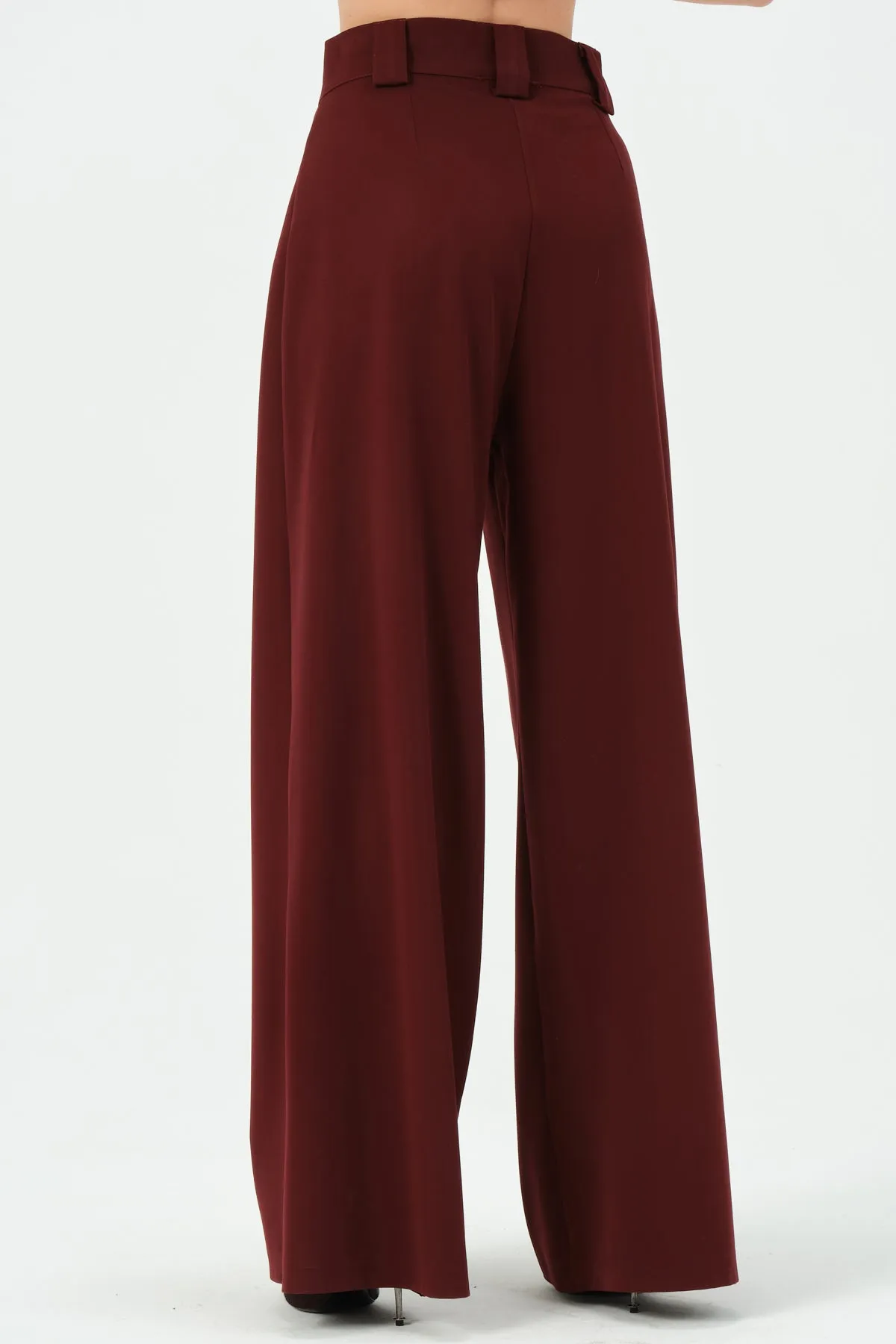 165-Alexe Wide Leg Pants Bordeaux