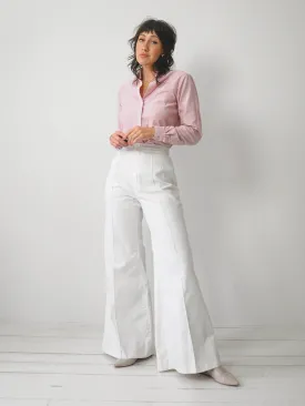 1970's White Wide Leg Pants 26x32