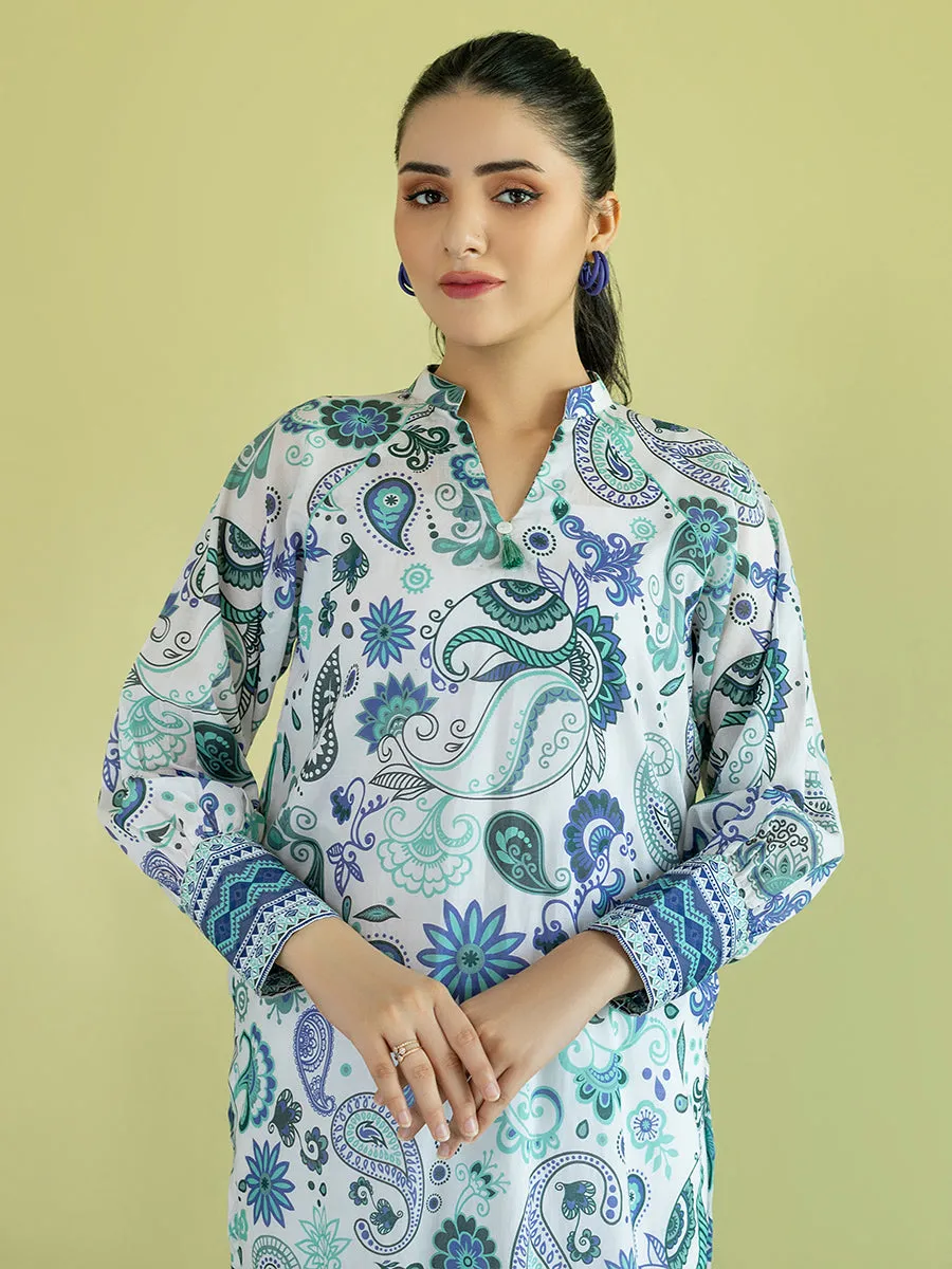 1pc - Stitched Basic Printed Lawn Shirt