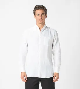 7 Foot LS Linen Shirt White