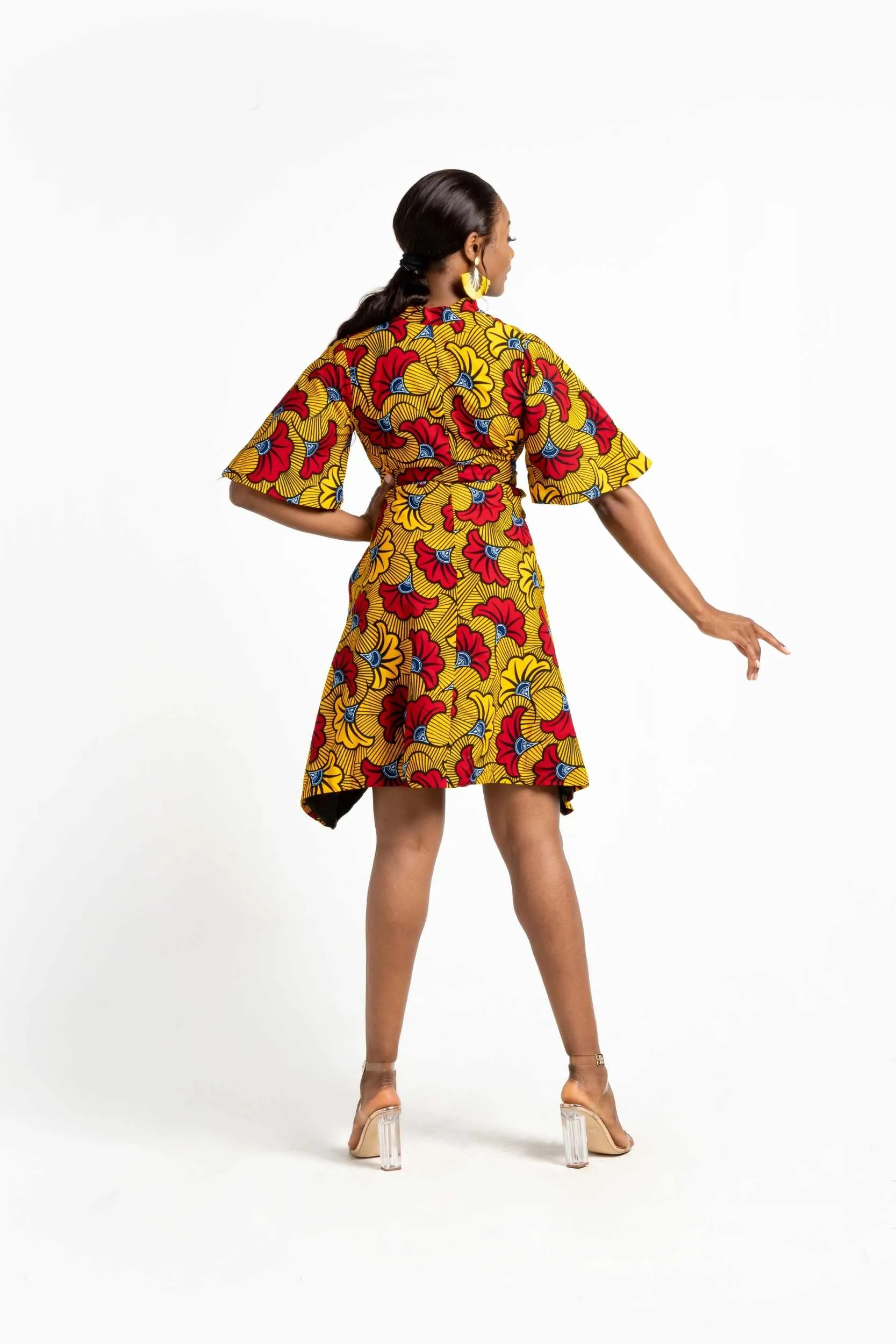 AMINA African Print Women's Dress (Hi-Low)