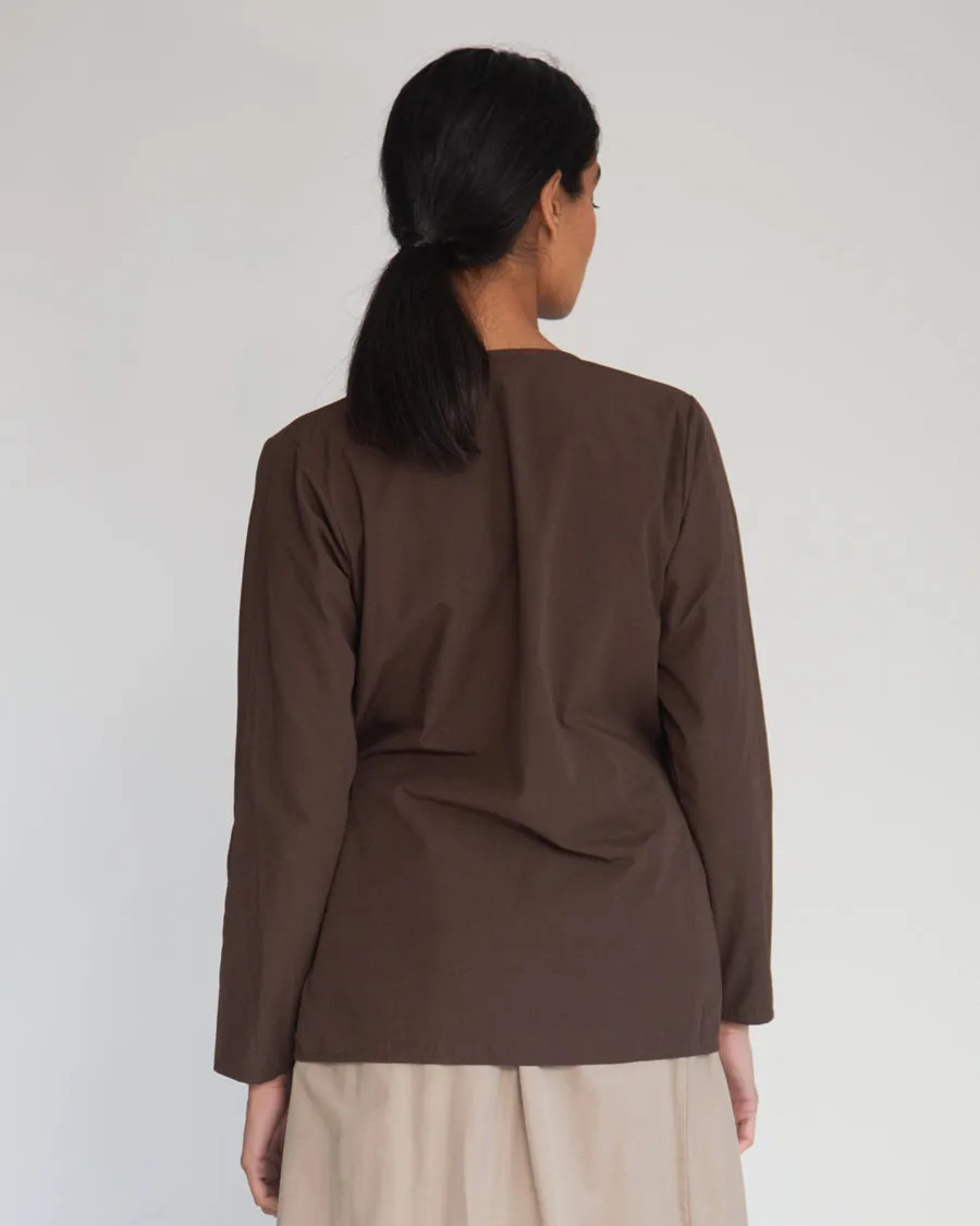 Arley Organic Cotton Top In Chocolate