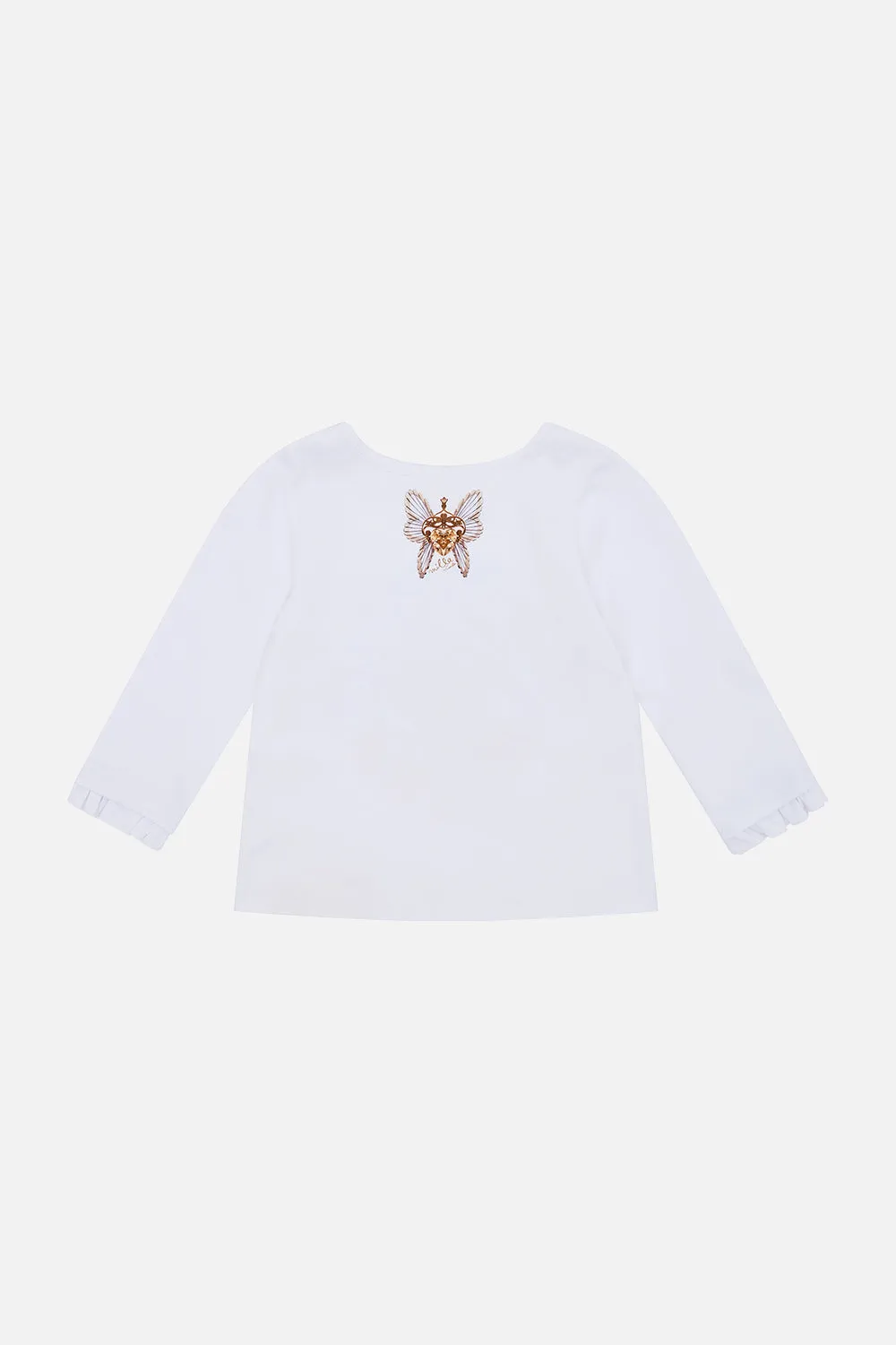 BABIES LONG SLEEVE TOP WITH FRILL WOODBLOCK WONDER