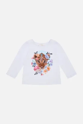 BABIES LONG SLEEVE TOP WITH FRILL WOODBLOCK WONDER