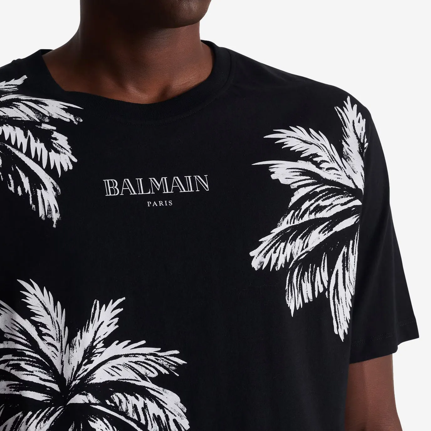 Balmain Vintage Palm Tree Print T-Shirt