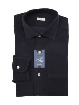 Barba Napoli Dark Blue Shirt - Slim