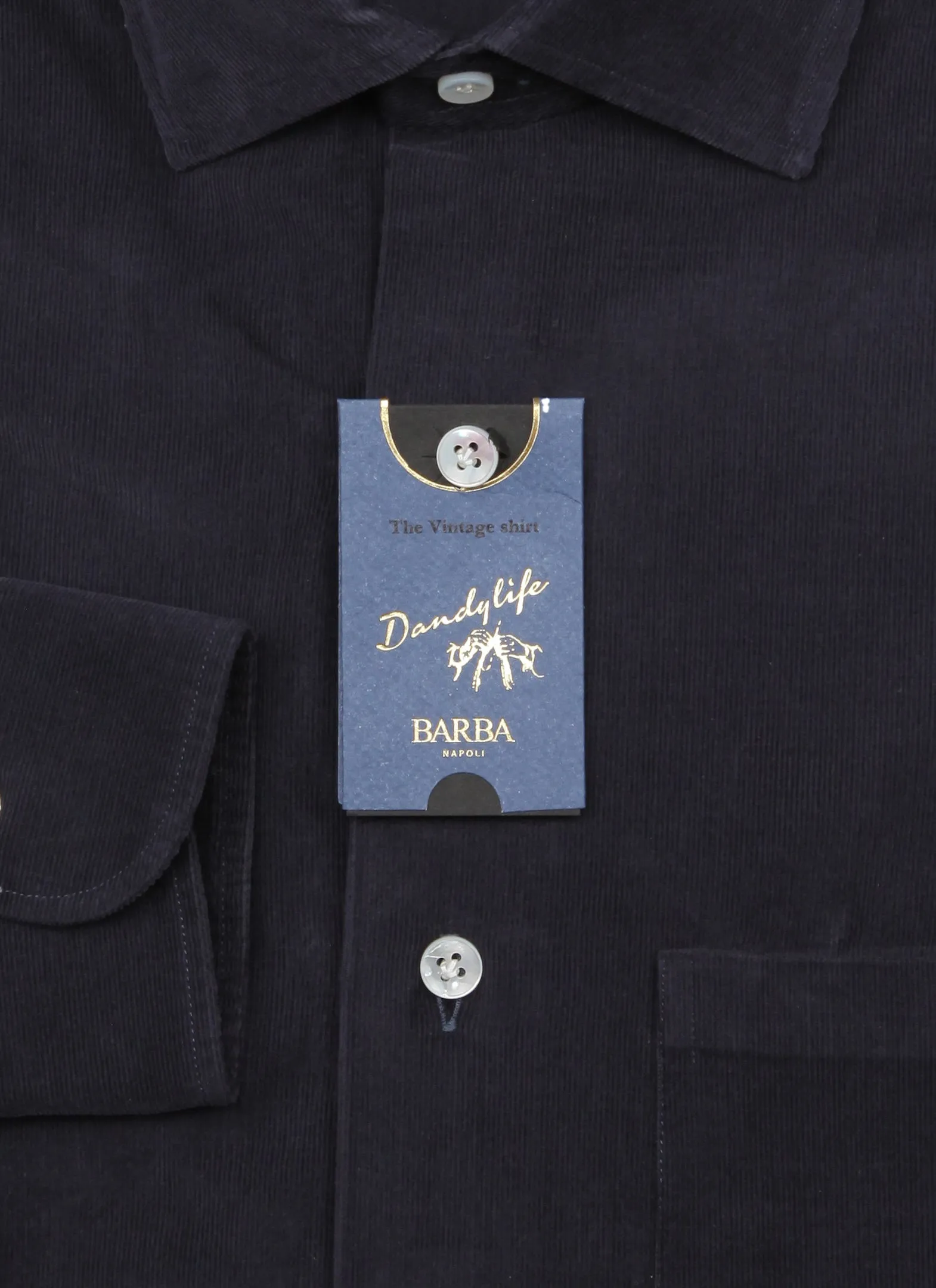 Barba Napoli Dark Blue Shirt - Slim