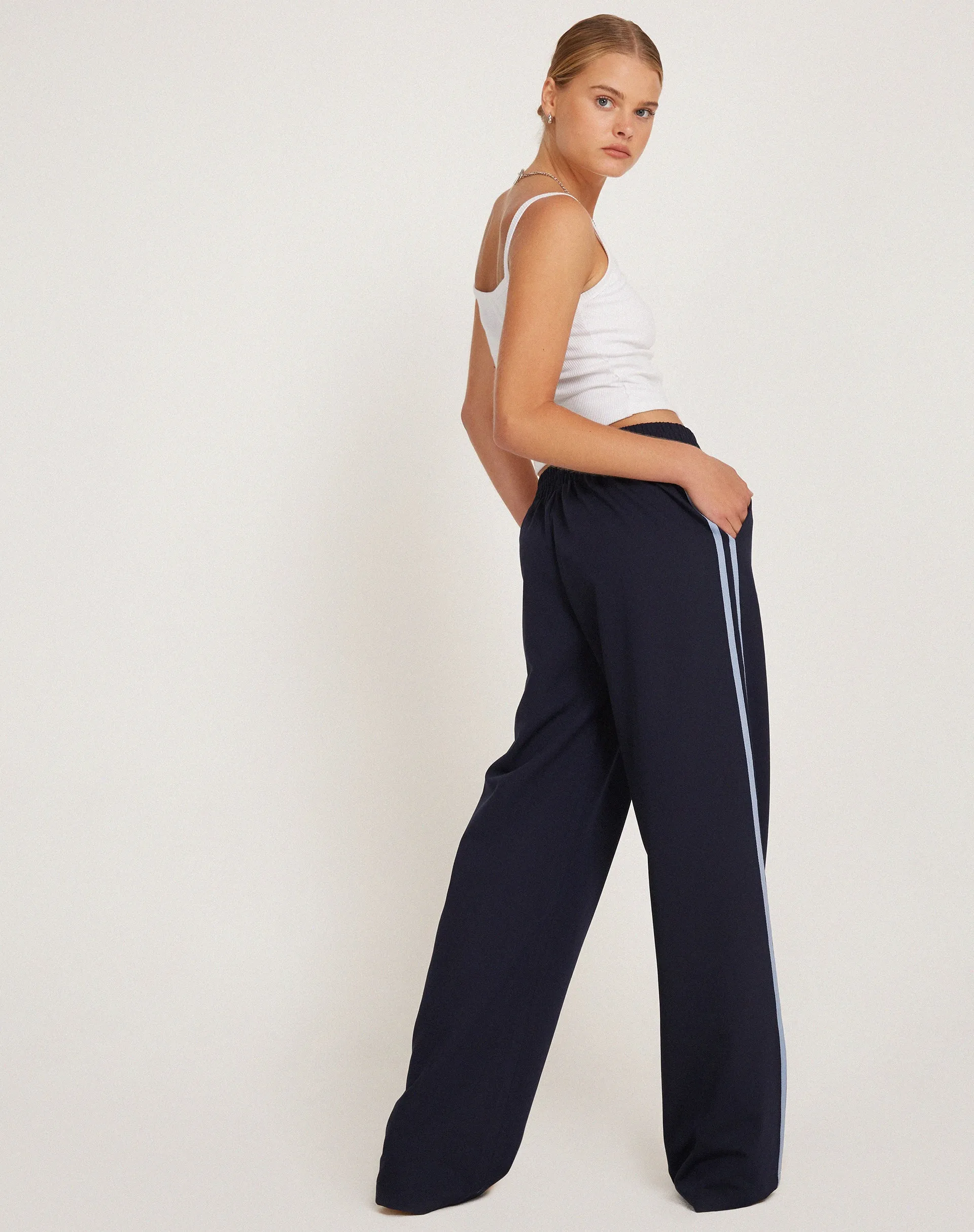 Bennett Trouser in Tailoring Navy with Side Stripe