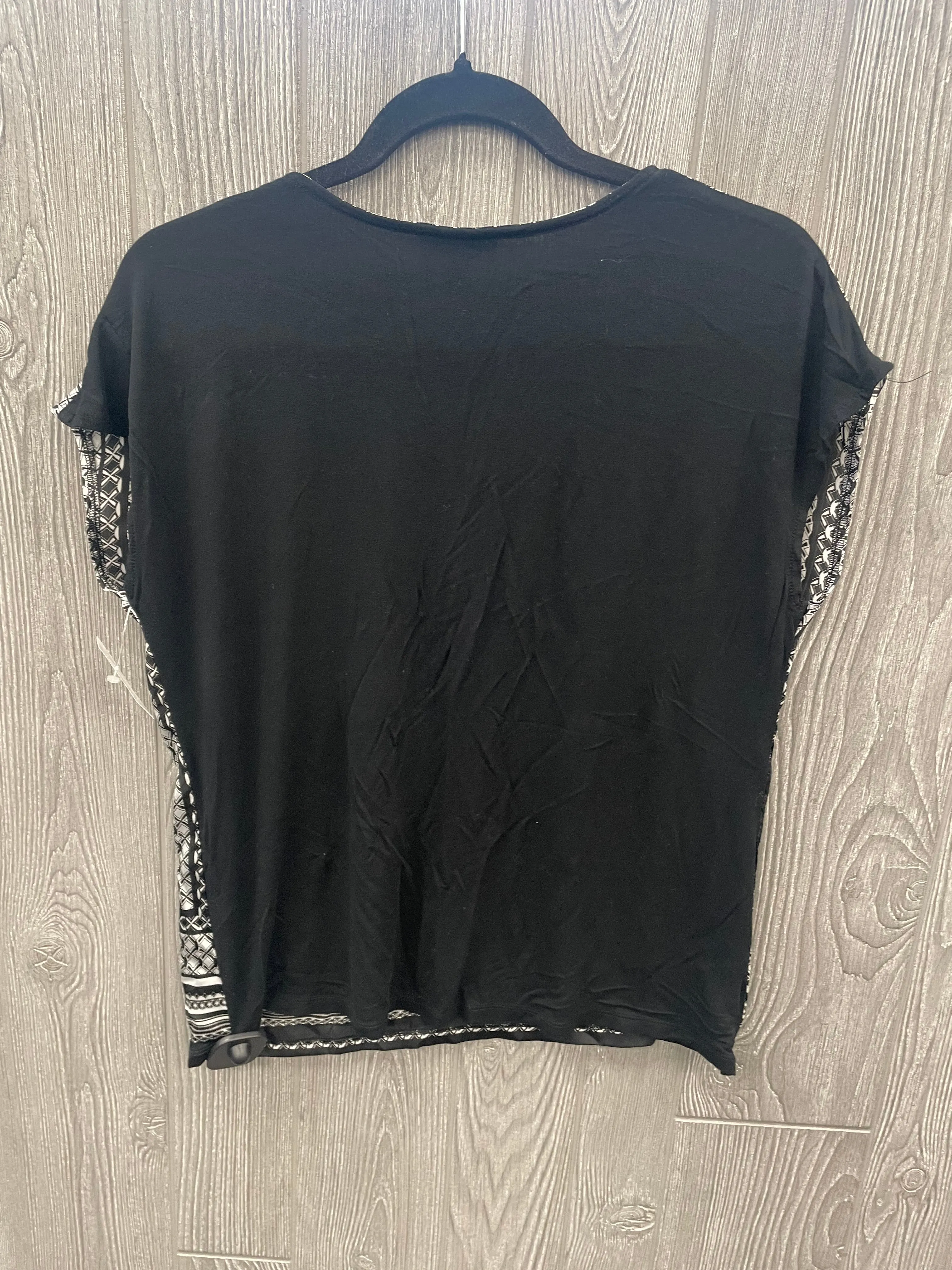 Black & White Blouse Short Sleeve Limited, Size M