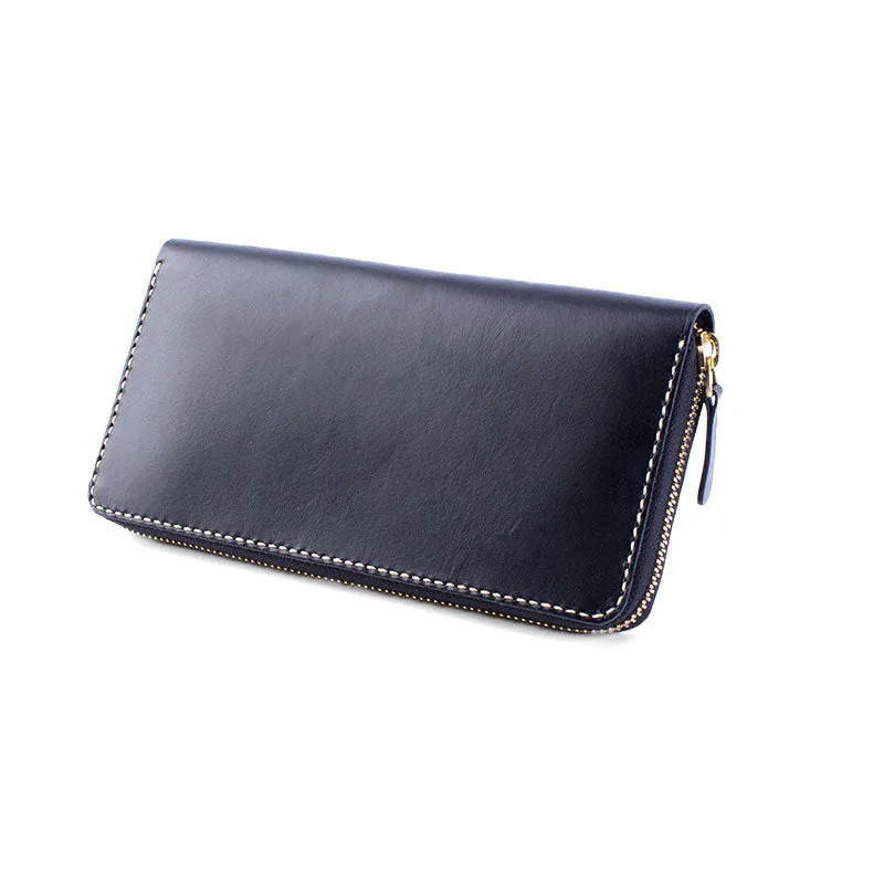 Black Coffee Womens Leather Zipper Long Wallet Phone Long Clutch Wallet for Women