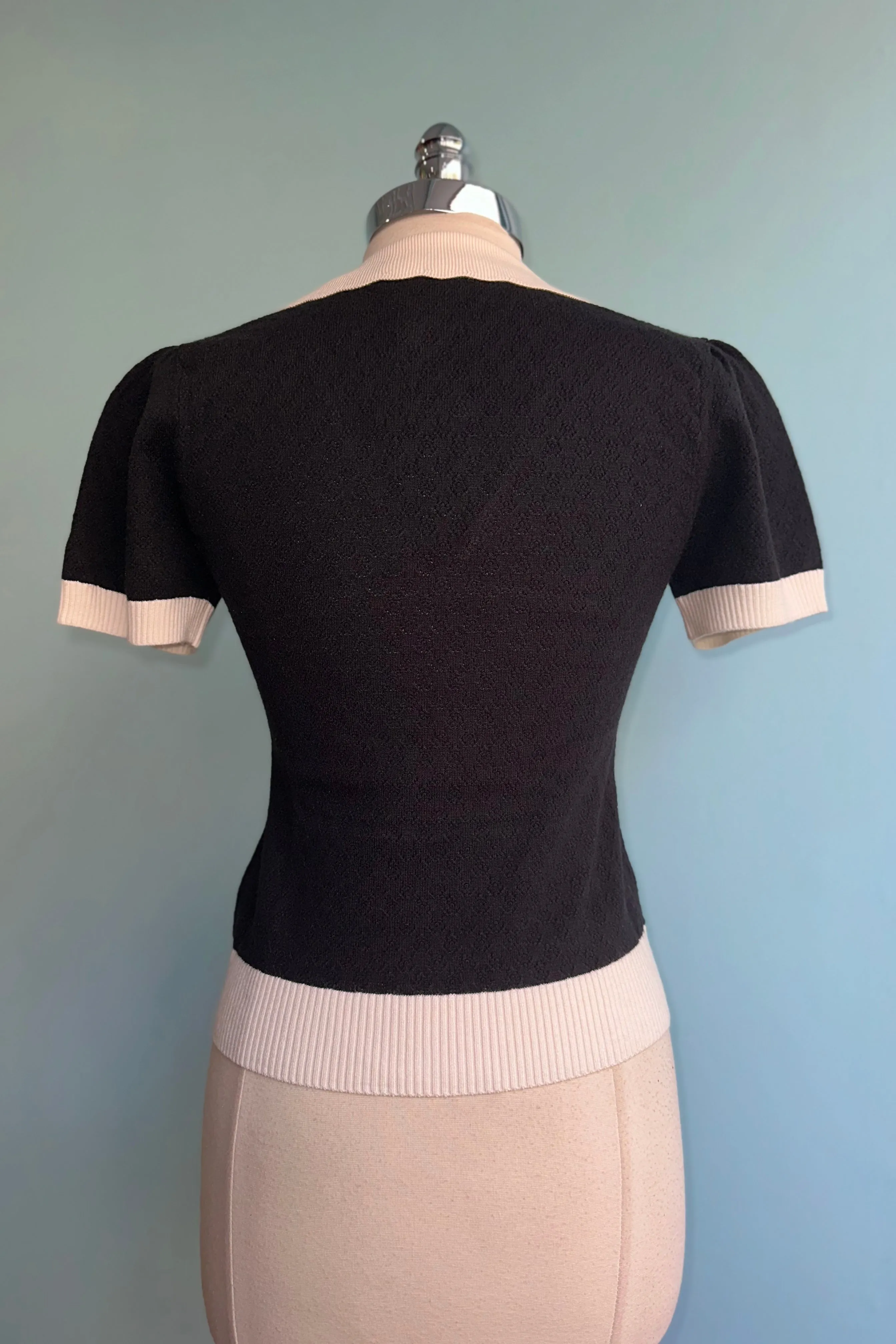 Black Collared Joanie Sweater by Hell Bunny