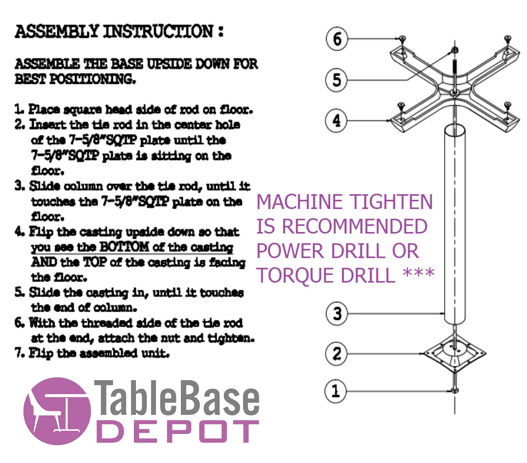 Black Traditional Round Table Base