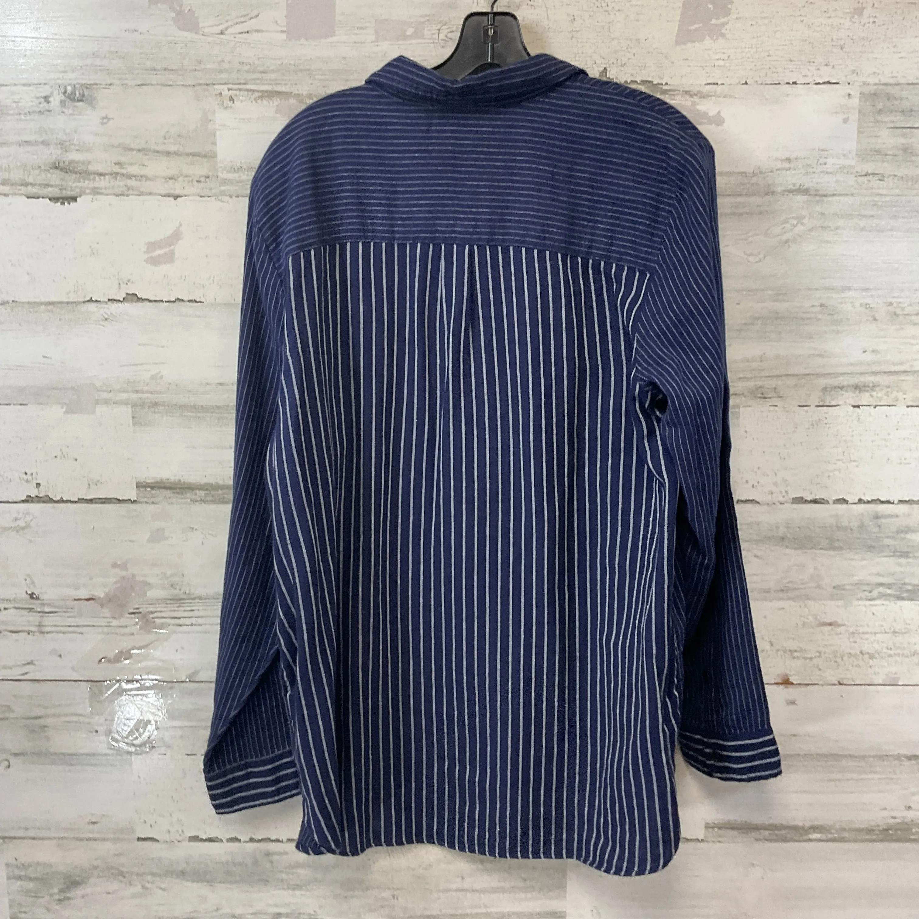 Blouse Long Sleeve By Madewell In Blue, Size: Xl