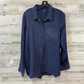 Blouse Long Sleeve By Madewell In Blue, Size: Xl