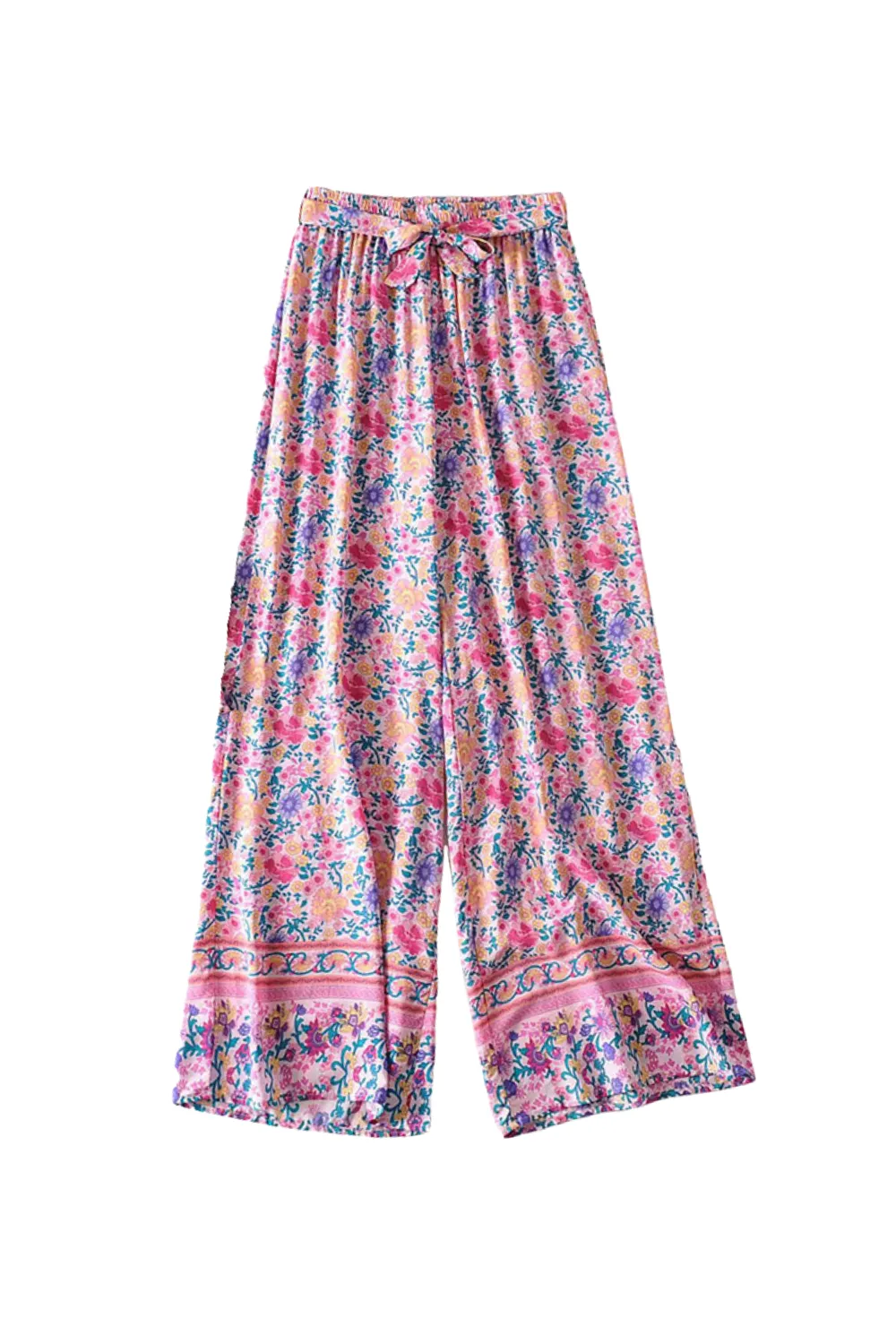 'Caitlin' Floral Sleeveless Top & Wide-Leg Pants