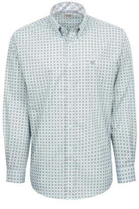 Cinch Button-Front Shirt - Light Blue Foulard