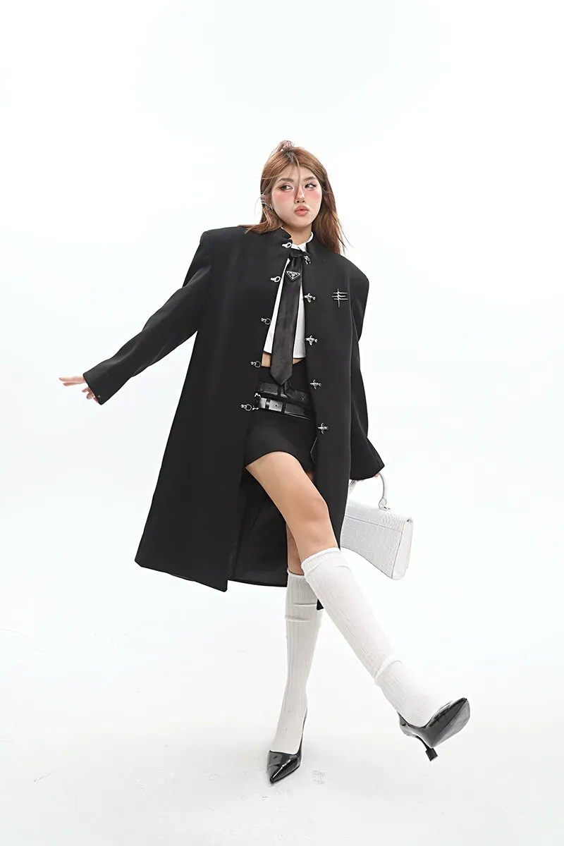 Clara Solid Color Long Sleeve Short Coat