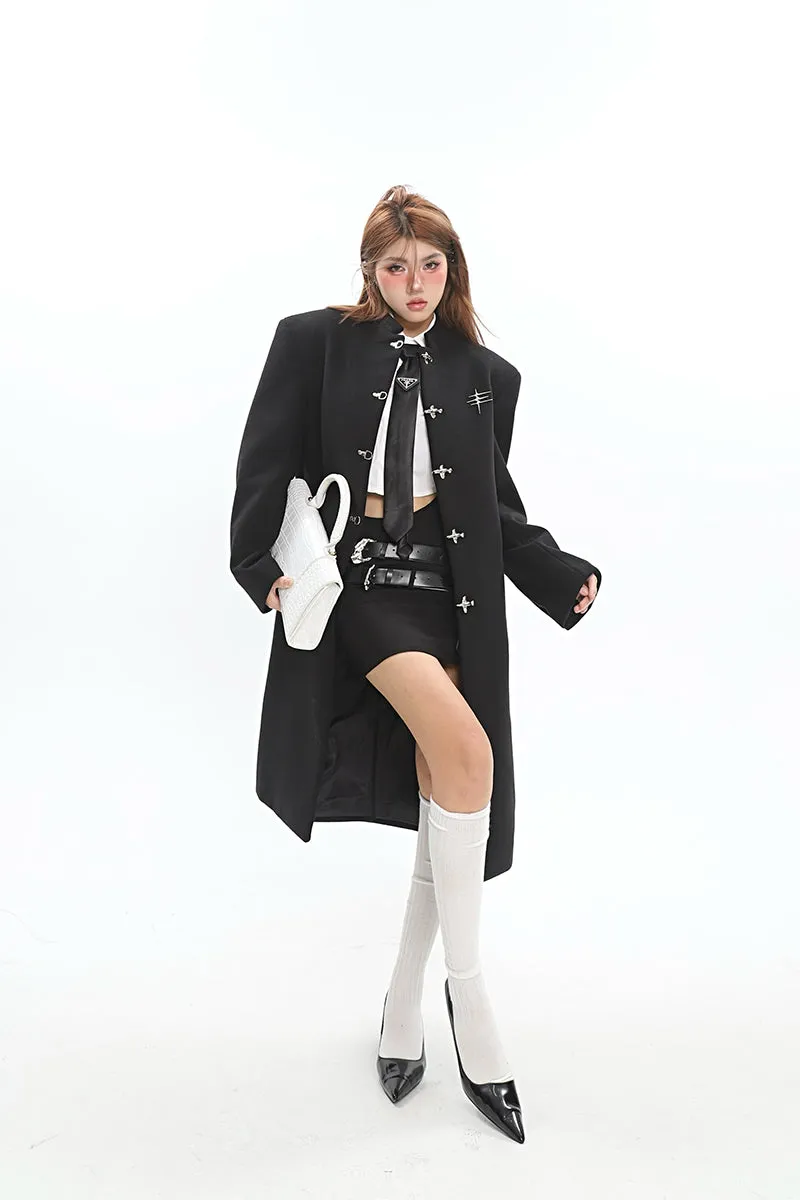 Clara Solid Color Long Sleeve Short Coat