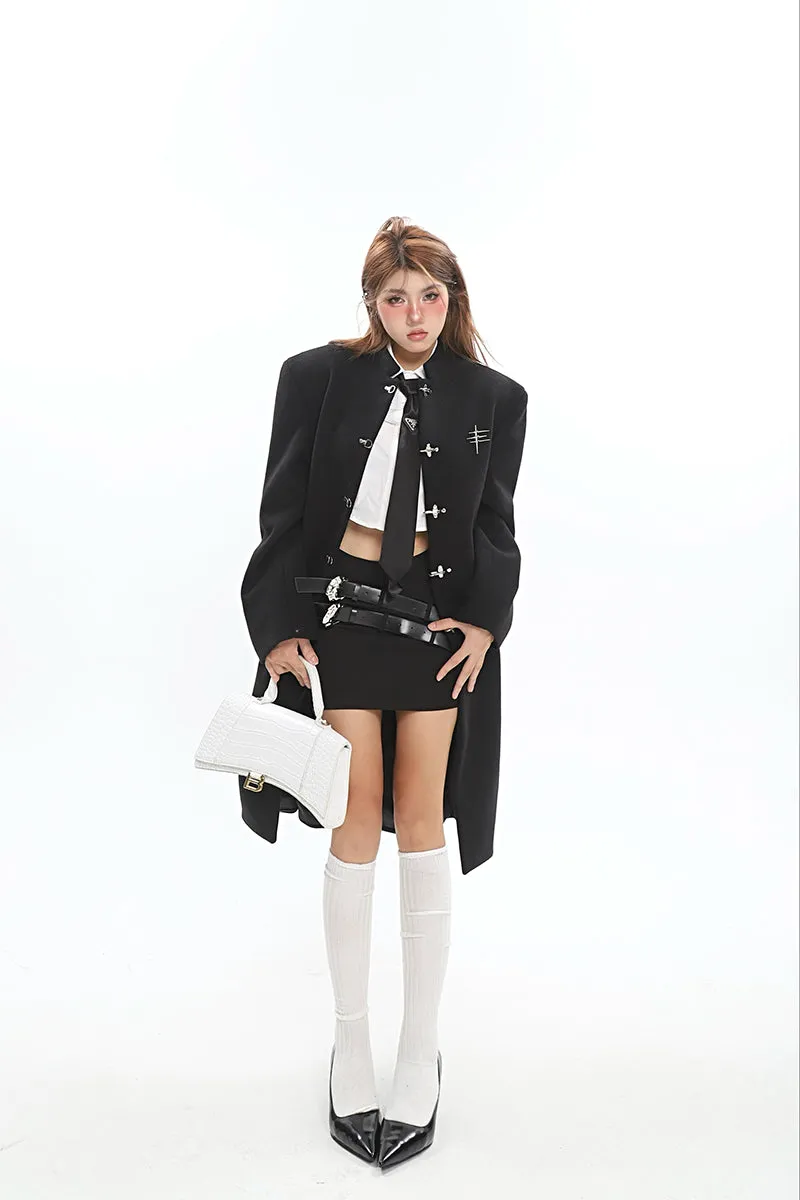 Clara Solid Color Long Sleeve Short Coat