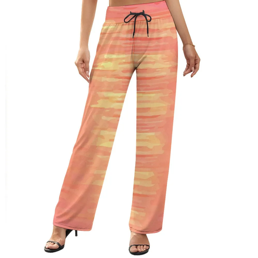 Coral Sunshine Women's Wide Leg Pants