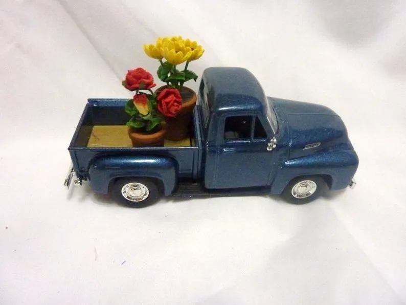 Dark Blue Truck, Diecast truck decor, Blue diecast truck, Metal truck, Farmhouse truck decor