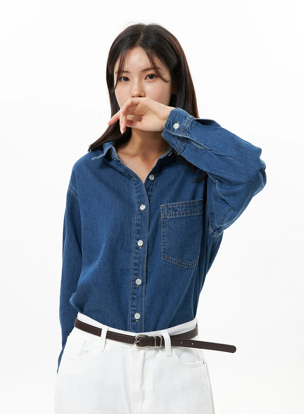 Denim Button-Down Shirt OS310