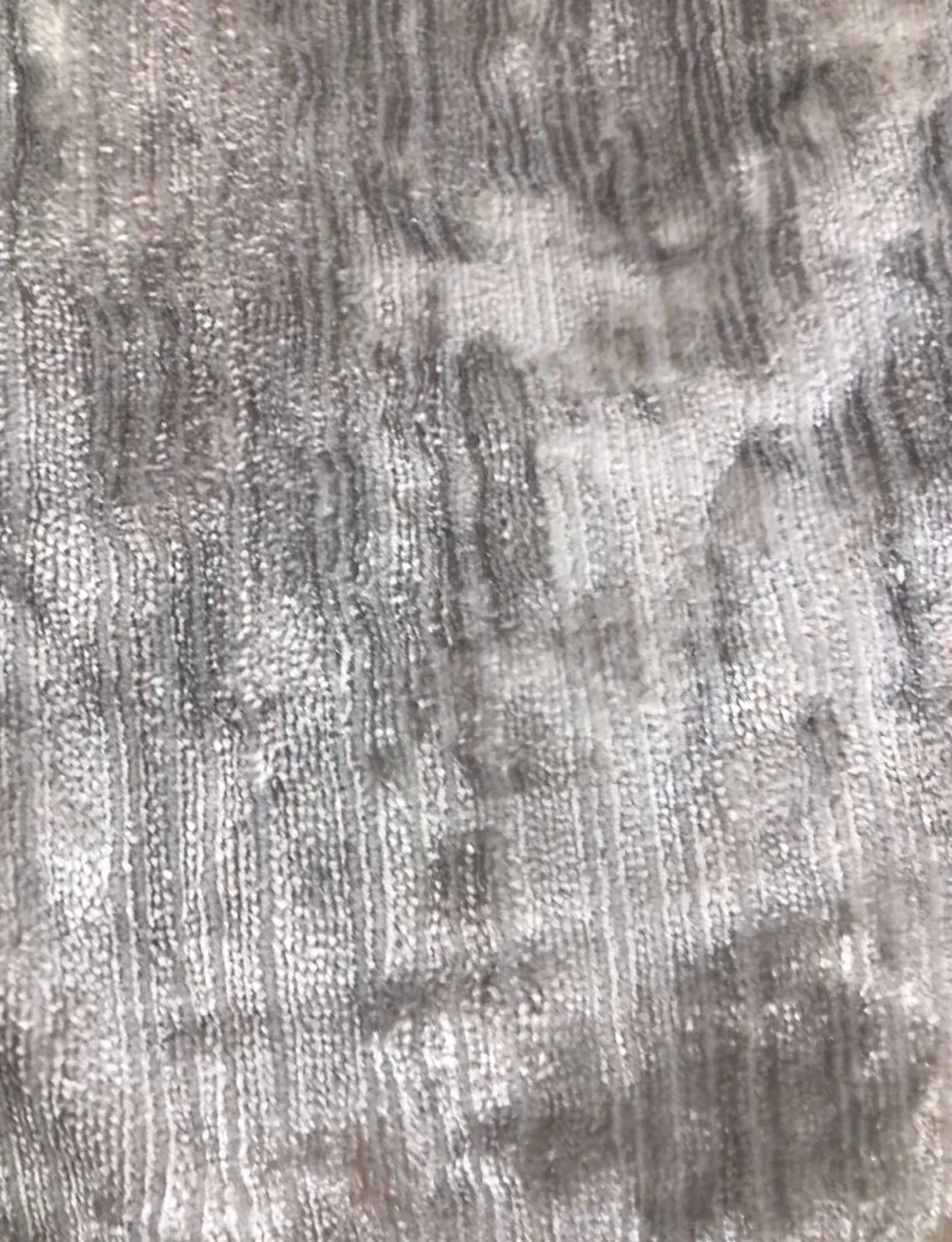 Designer Italian Crushed Velvet Chenille Upholstery Fabric - Silver Gray