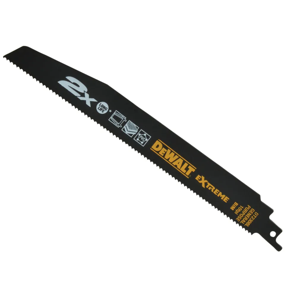 DeWalt 228mm 10TPI General Purpose Reciprocating Blades DT2308L-QZ Pack of 5