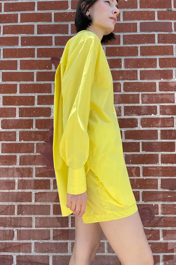 Drawstring Short in Acid Yellow