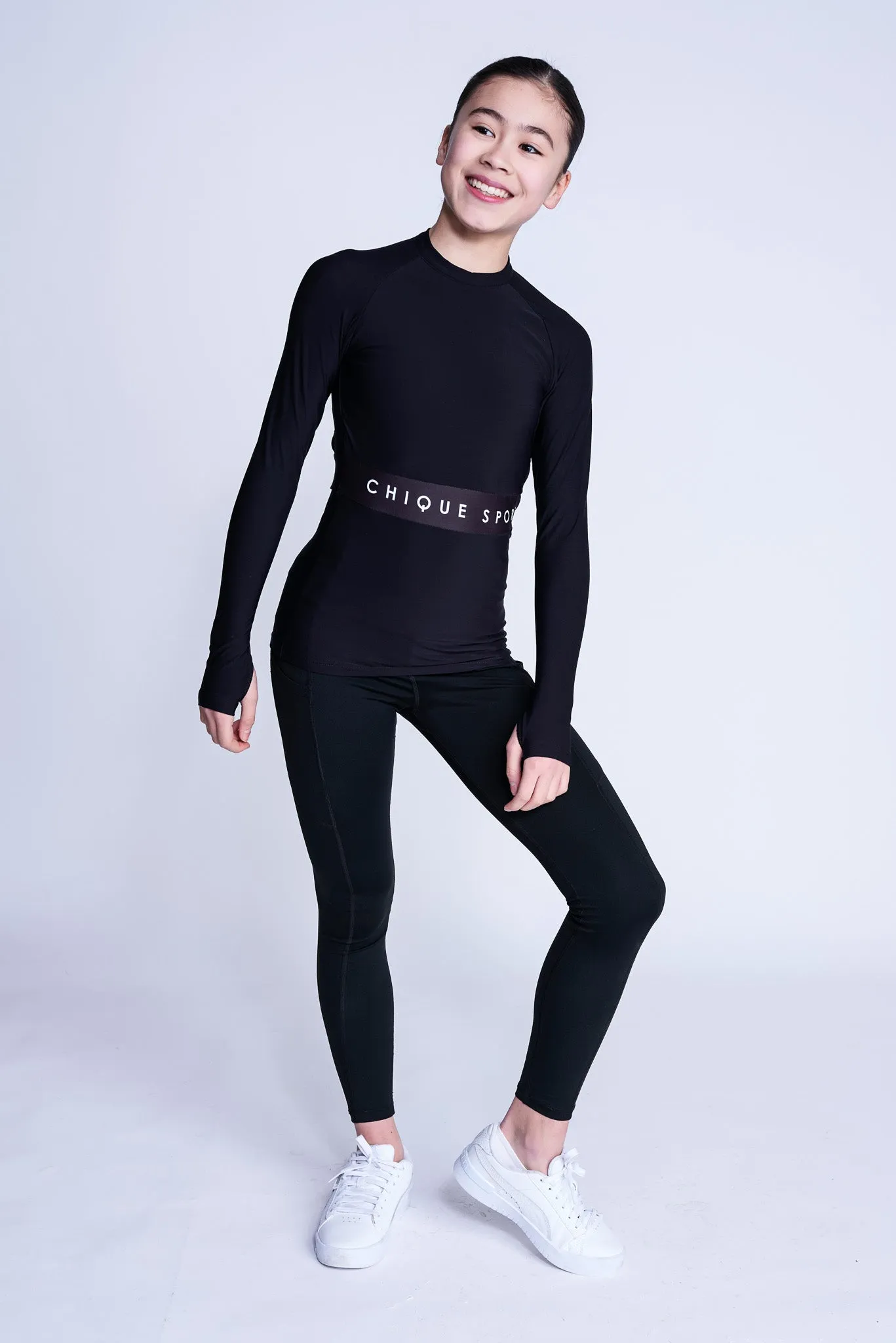 Empower Long-Sleeve Top in Black