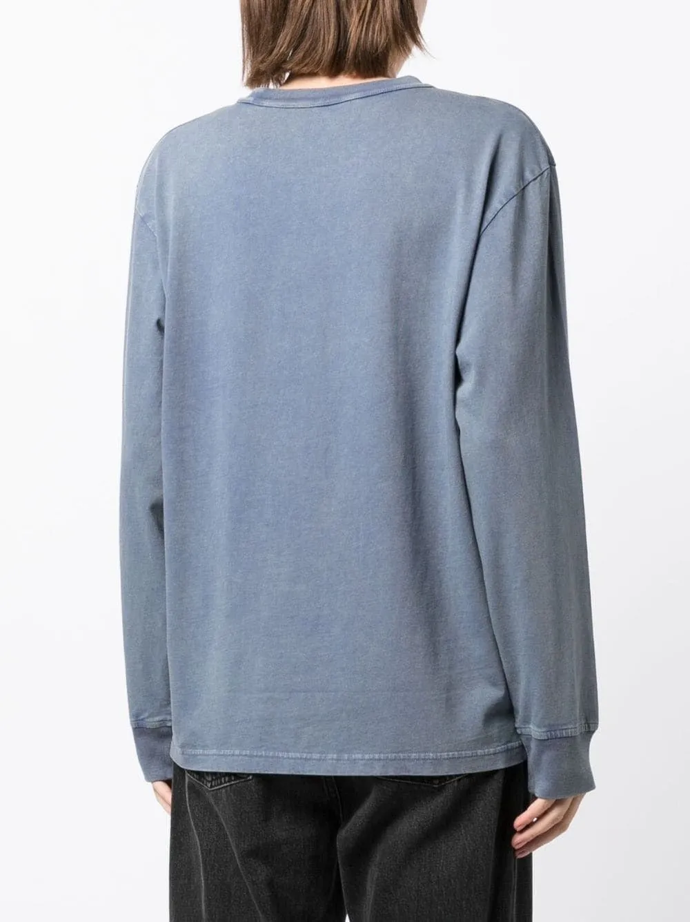 ESSENTIAL JSY LS TEE W/ PUFF LOGO & BOUND NECK