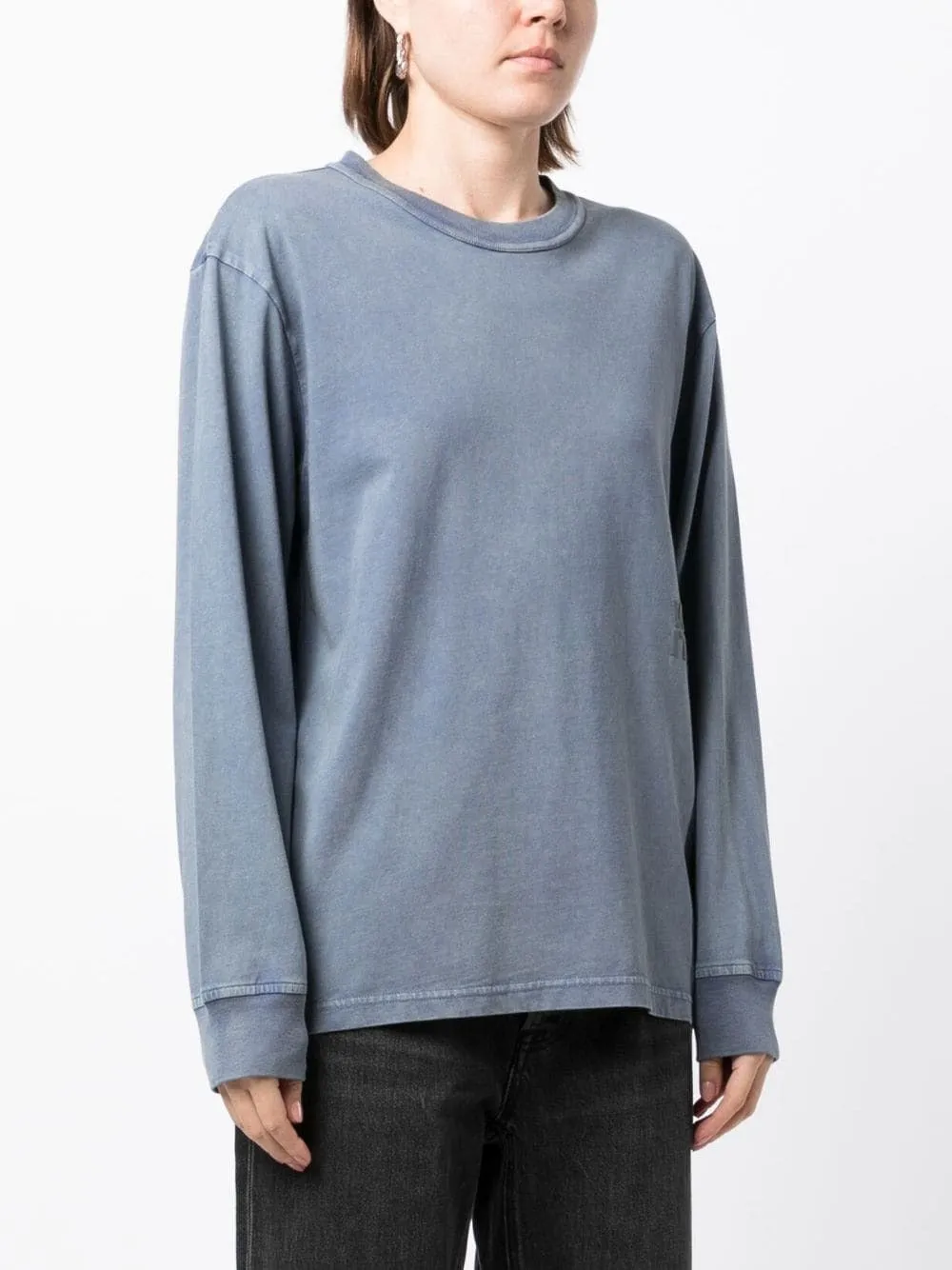 ESSENTIAL JSY LS TEE W/ PUFF LOGO & BOUND NECK