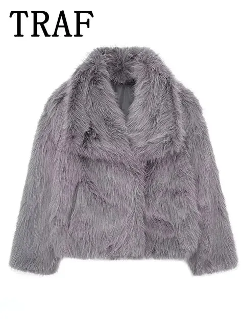 Faux- the Fuzzy Faux Fur Short Jacket 7 Colors