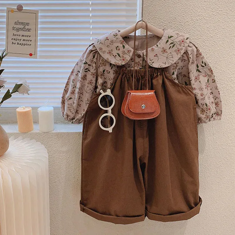 Floral Blouse & Wide Leg Overalls