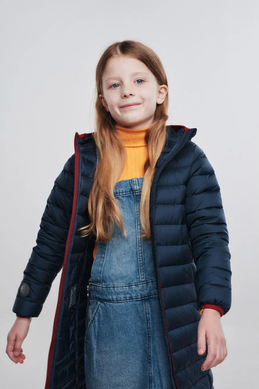 Fluff Kids Coat in Navy Blue