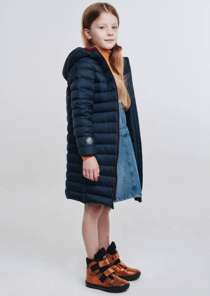 Fluff Kids Coat in Navy Blue