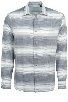 Garnet Button-Front Sport Shirt - Striped Blue