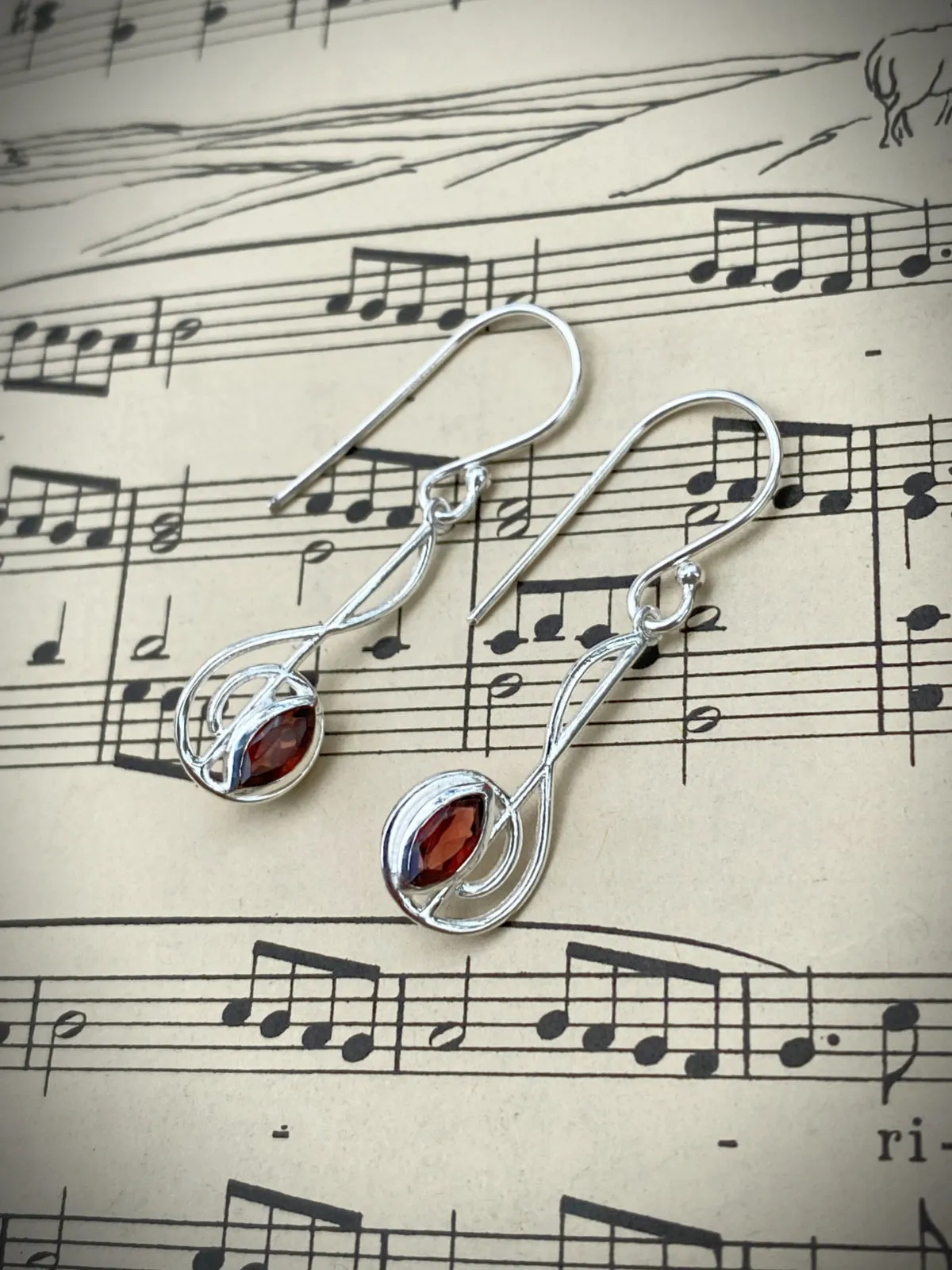 Gemstone Treble Clef Dangles