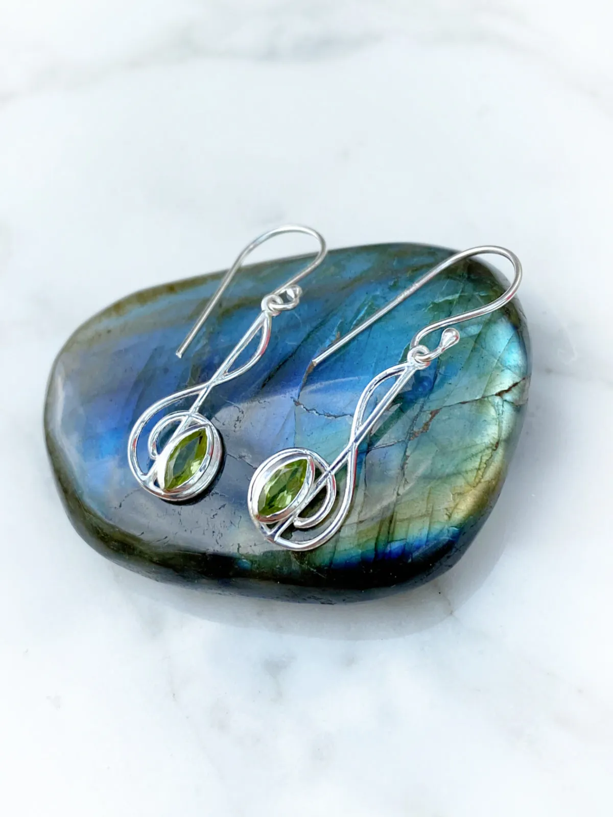 Gemstone Treble Clef Dangles