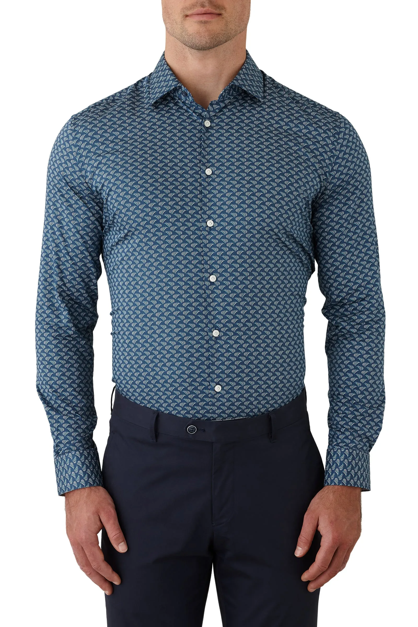 Gibson Motion Shirt - Blue/Teal Wave Print