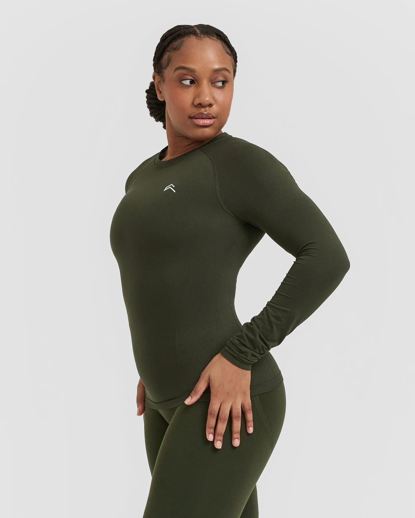 Go To Seamless Fitted Long Sleeve Top | Khaki