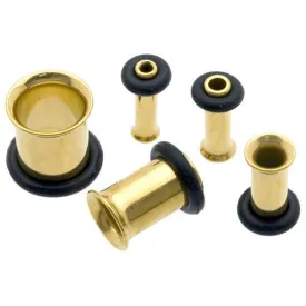 Gold Ion Plated Steel Single Flared Ear Tunnel